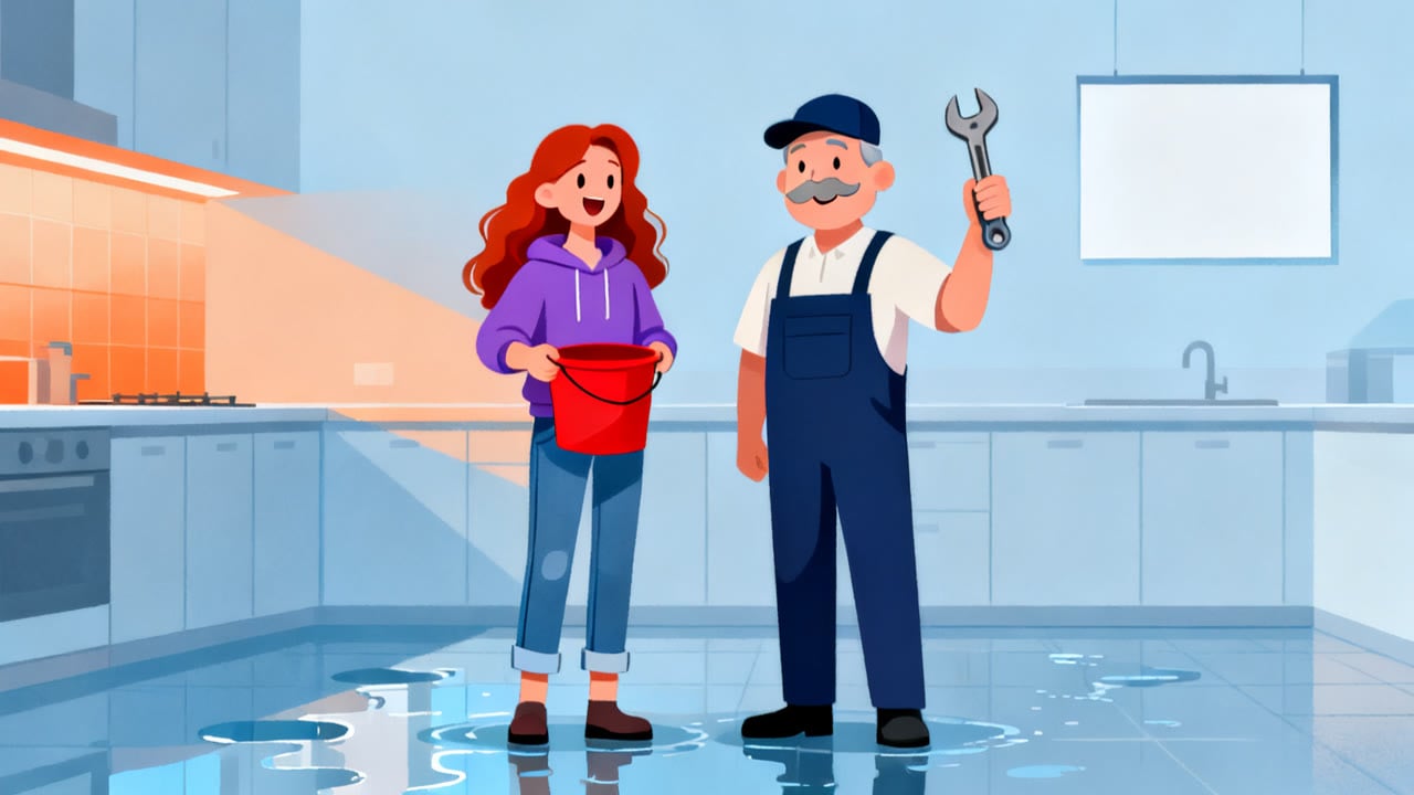 Calling a Plumber: The Kitchen Is Flooding!