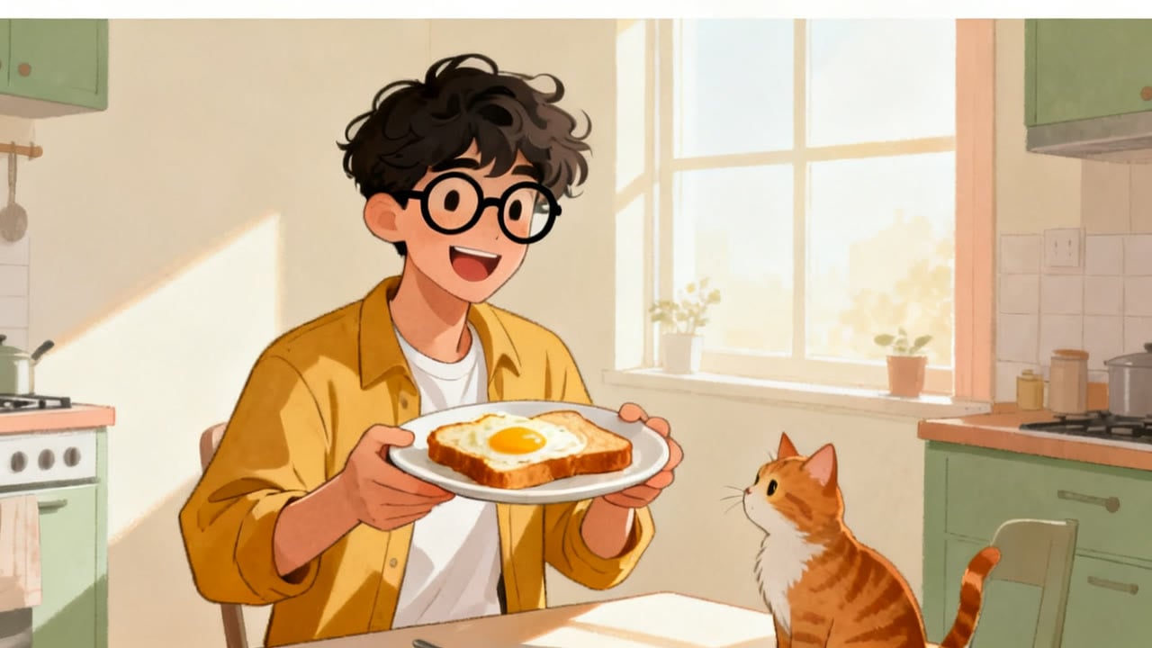 A Day in My Life 4: Making Eggs and Toast