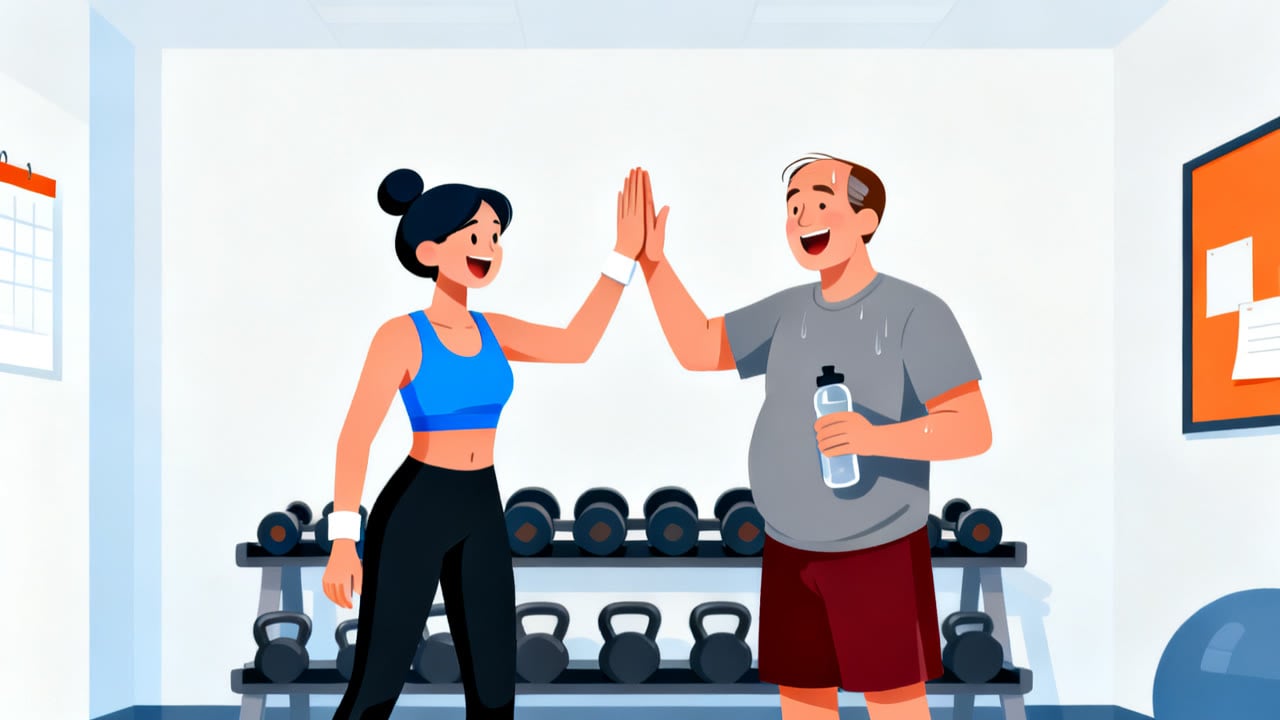 First Day at the Gym with a Personal Trainer