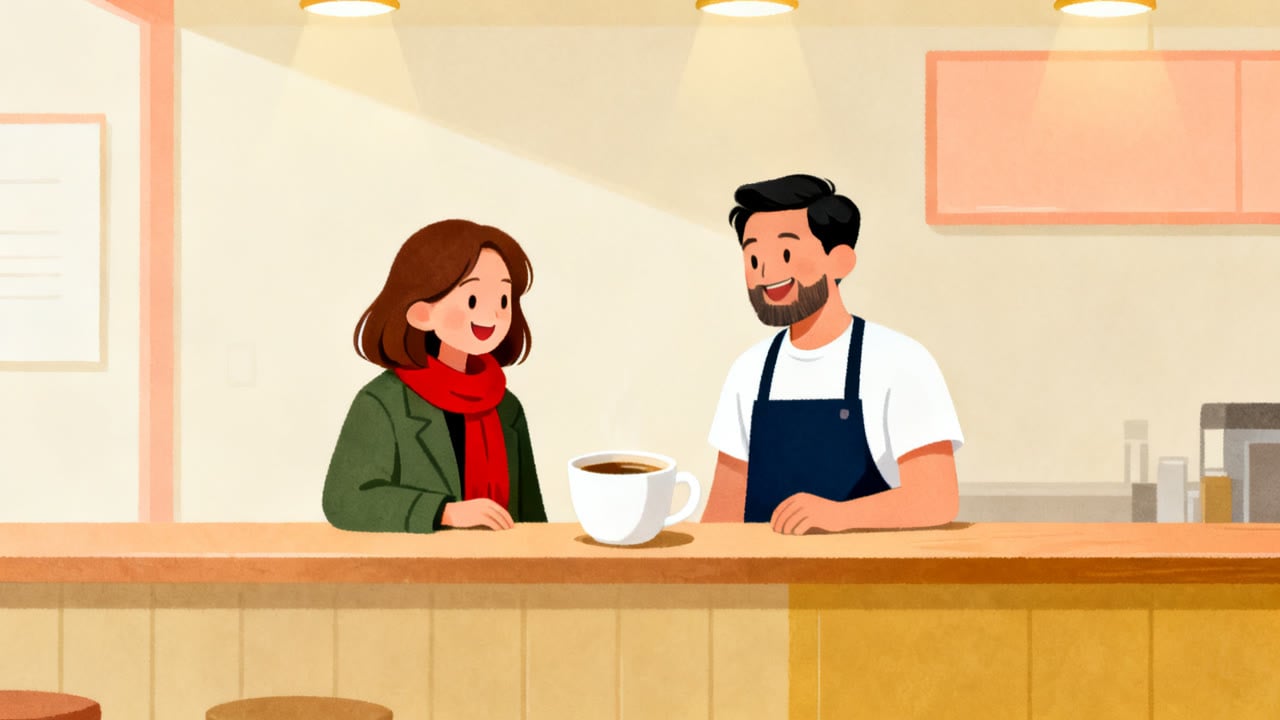 Ordering Coffee at a London Café
